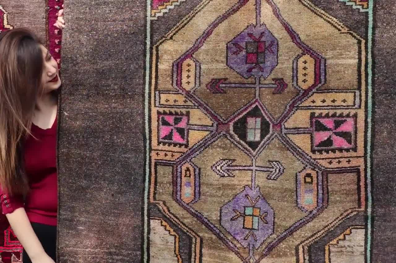 ヴィンテージ トルコ パッチワーク ラグ、78 x 165 cm、3 x 5 フィート